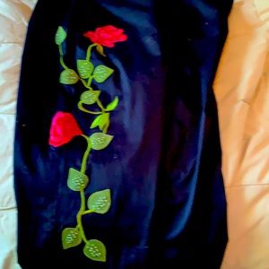 Gorgeous embroidered black pants from Anthropologie.